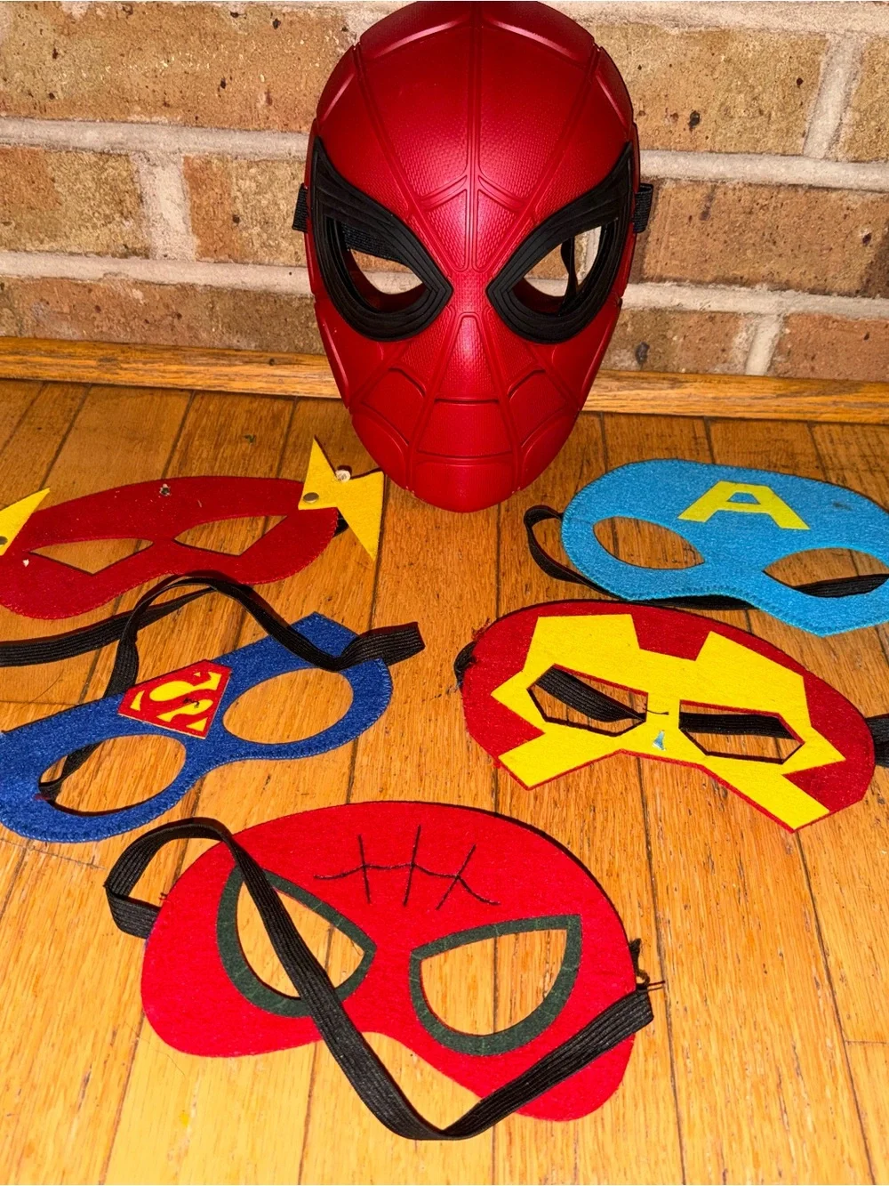 Kids Superhero Costume Set - Red and Blue Cape & Masks